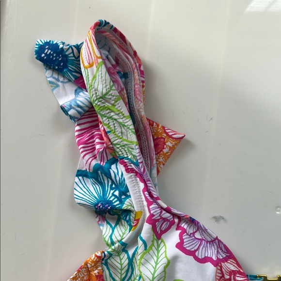 Floral Multicolor Ruffle Bikini Top BNWT Bleu Rod Beattie Nordstrom $85 Retail - Picture 3 of 10